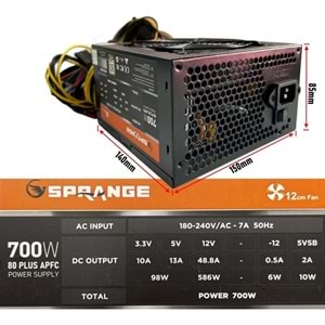 Sprange PS700-80P ambıance bronze 700 Watt Power Supply