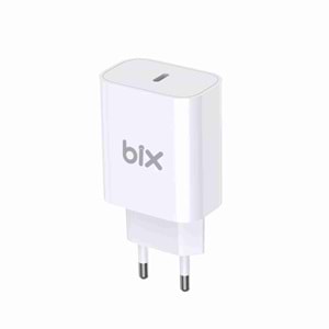 Bix BXCL21TA 20W Type-C PD 3.0 Akım Korumalı Hızlı Şarj Adaptörü ve 1 mt Type-C to Lightning Kablo