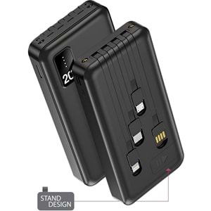 Powerway TX209 20.000 Mah Kablolu Dijital Göstergeli Powerbank Pil Şarj Cihazı