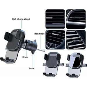 Powerway TT49 Araç İçi Petek Için Kıskaçlı Destekli Telefon Tutucu