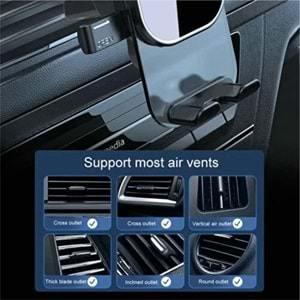 Powerway TT49 Araç İçi Petek Için Kıskaçlı Destekli Telefon Tutucu