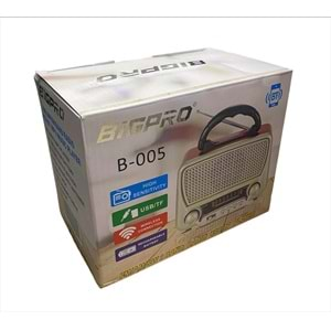 Bigpro B-005 Nostaljik Bluetoothlu Müzik Kutusu 3 Band Radyo Usb/Sd/Mp3 Player