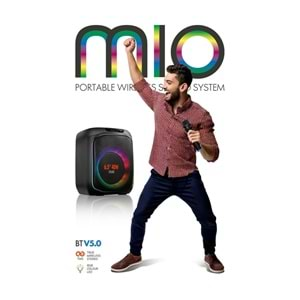 Powerway MIO Taşınabilir Mikrofonlu 40 W Parti Karaoke Kumandalı Bluetooth Hoparlör Led Işıklı