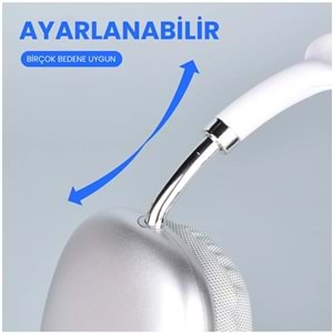 Maxron P9 Lite Beyaz Bluetooth 5.3 Kulak Üstü Kulaklık 10 Saat Müzik Micro Sd Type-C Şarj