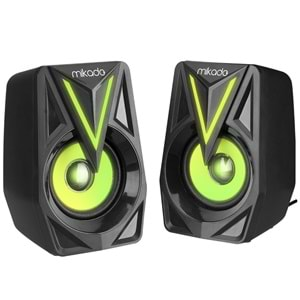 Mikado MD-S23 GLARE 2.0 Multimedia 3W*2 Siyah USB RGB Işıklı Gaming Speaker Hoparlör