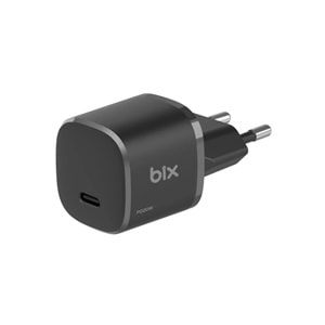 Bix BX21G GaN 20W Type-C PD Akıllı Çip Mini Hızlı Şarj Cihazı Beyaz/Siyah