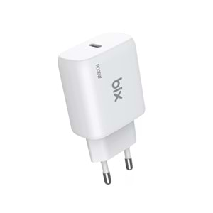 Bix BXPD30TA 30W Type-C PD 3.0 PPS Akım Korumalı Hızlı Şarj Adaptörü Beyaz