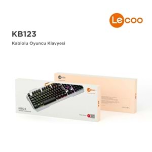 Lecoo KB123 USB Kablolu Rainbow Efektli Gaming Türkçe Q Siyah Klavye