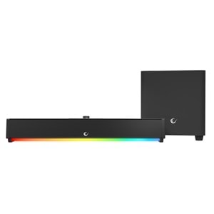 Rampage RM-1 SoundWave Plus Siyah 2X15W + 34W 16V/4.06A BT+USB+AUX+TF Kartlı Gaming Soundbar Speaker