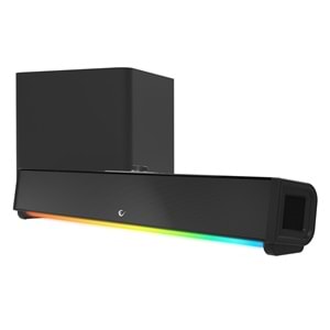 Rampage RM-1 SoundWave Plus Siyah 2X15W + 34W 16V/4.06A BT+USB+AUX+TF Kartlı Gaming Soundbar Speaker