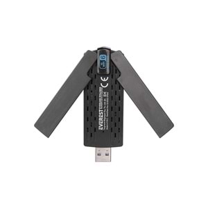 Everest EVERLINK EWA1800 1800Mbps 2.4GHz/5GHz WIFI-6 AX1800 RTL8832 2*3.5dBi USB3.0 Kablosuz Adaptör