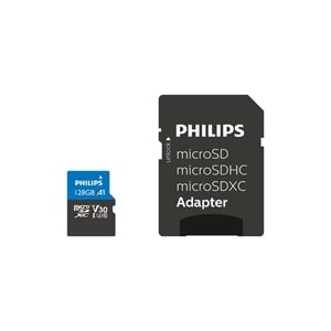 Philips Micro SDXC Card 128 Gb Class 10, UHS-I U3 Adapter, 4K FM12MP65B