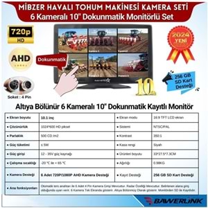 Bawerlink Mibzer Için 6 Kameralı 10 Inç Monitör Altıya Bölen