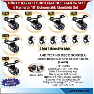 Bawerlink Mibzer Için 6 Kameralı 10 Inç Monitör Altıya Bölen