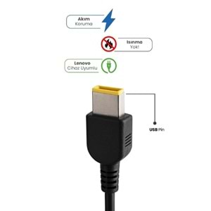 Sprange SR-L40 20V 6.75A USB PIN 135W LENOVO Notebook Adaptör