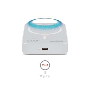 Powerway TXM10 10.000 mAh PD 15W Magsafe Kablosuz Wireless Taşınabilir Şarj Cihazı Beyaz Powerbank