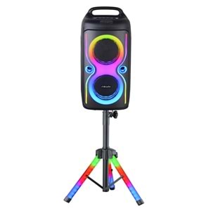 Mikado MD-66BT ThunderBag 40W 3600mAh Çanta Taşıma Özellikli USB/BT/TF/TWS RGB Işıklı Kablosuz Mikrofonlu Toplantı-Parti