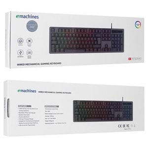 Acer eMachines EAK104 Siyah USB RGB Backlight RED SWITCH Mekanik Q 104 Tuşlu Gaming Klavye