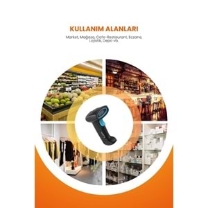 Mpıa BS-2 Kablosuz 1D/2D Standlı Barkod/Karekod Okuyucu