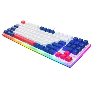 Acer eMachines EAK216 Beyaz/Mavi/Kırmızı USB Rainbow Aydınlatmalı Q Standart TKL Klavye