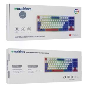 Acer eMachines EAK216 Beyaz/Mavi/Kırmızı USB Rainbow Aydınlatmalı Q Standart TKL Klavye