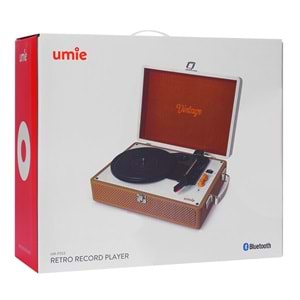 UMİE Vintage UM-P353 Pikap Bluetooth'lu 3.5mm AUXIN&RCAO Destekli Müzik Kutusu
