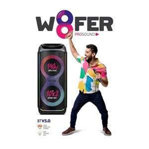 Powerway WOOFER 140W Hoparlör Gitar Saz Girişli Karaoke Parti Ses Sistemi Dijital Ekran +Bass