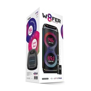Powerway WOOFER 140W Hoparlör Gitar Saz Girişli Karaoke Parti Ses Sistemi Dijital Ekran +Bass