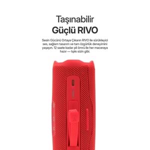 Powerway RİVO Kırmızı Taşınabilir Bluetooth Kablosuz Hoparlör 12 Saat Oynatma Çoklu Bağlantı
