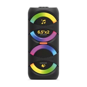 Maxron MXBass 16W Bluetooth Hoparlör Led Işıklı Ses Sistemi Parti Speaker Karaoke Özellikli