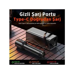 Philips SFL2203 450 Lümen 5W Led El Feneri Teleskopik Zoom Sos Modlu Metal Gövdeli Şarj Edilebilir Uzun Menzilli Flashligh