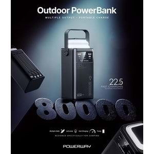 Powerway PD80 80000 mAH Outdoor 22,5 Fast Chargıng Taşınabilir Şarj Cihazı Powerbank