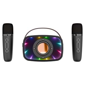 Mikado MD-57BT Endless 5W Siyah TF + USB + AUX + BT Destekli 2 Wireless Karaoke Mikrofon 1200mAh Taşınabilir Speaker