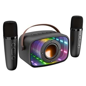 Mikado MD-57BT Endless 5W Siyah TF + USB + AUX + BT Destekli 2 Wireless Karaoke Mikrofon 1200mAh Taşınabilir Speaker