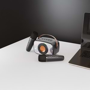 Mikado MD-57BT Endless 5W Siyah TF + USB + AUX + BT Destekli 2 Wireless Karaoke Mikrofon 1200mAh Taşınabilir Speaker