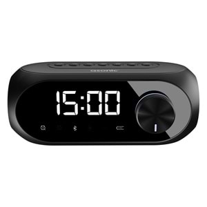 Asonic AS-W6 1200mAh 5W Siyah Bluetooth-Aux-Derece-Usb Double Alarmlı Saat Speaker