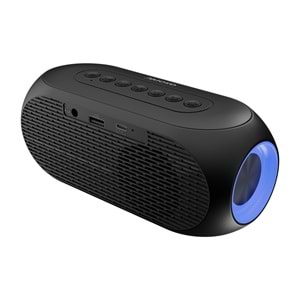 Asonic AS-W6 1200mAh 5W Siyah Bluetooth-Aux-Derece-Usb Double Alarmlı Saat Speaker