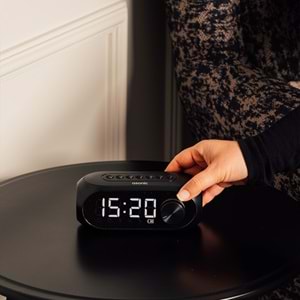 Asonic AS-W6 1200mAh 5W Siyah Bluetooth-Aux-Derece-Usb Double Alarmlı Saat Speaker