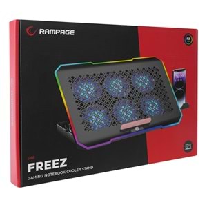 Rampage S48 FREEZ Siyah 10 Mode RGB 70*70*10MM*6 Adet Fan 9''-17'' Notebook Soğutucu Stand