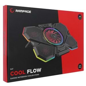 Rampage S47 COOLFLOW 5 Adet Kırmızı Led Fan 1 Usb 7 Farklı Kademe Ayarı 10'' 17.3'' Notebook Soğutucu Stand