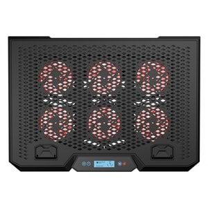 Rampage Blizzard R7 RGB Işıklı 6 Fanlı LCD Ekranlı 2 Usb Soketli 13''-15.6'' Notebook Soğutucu Stand