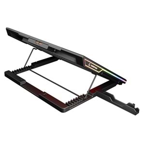 Rampage Blizzard R7 RGB Işıklı 6 Fanlı LCD Ekranlı 2 Usb Soketli 13''-15.6'' Notebook Soğutucu Stand
