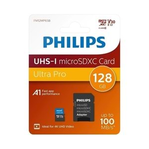 Philips Ultra Speed FM12MP45B Class 10 UHS-I U1 A1 V10 128 GB Micro SD Kart