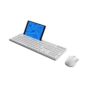 Everest KM-730 Beyaz Kablosuz Q Multimedia Klavye + Mouse Set