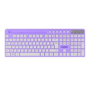 Everest KM-730 Mor/Beyaz Kablosuz Q Multimedia Klavye + Mouse Set