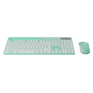 Everest KM-730 Yeşil/Beyaz Kablosuz Q Multimedia Klavye + Mouse Set