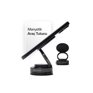 Powerway TT77 Yüksek Kaliteli Manyetik Araç İçi Telefon Tutucu Katlanabilir 360 Derece Açı