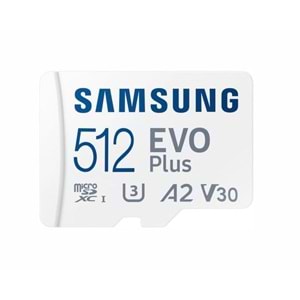 Samsung Evo Plus MB-MC512SA Class 10 UHS-I U3 A2 V30 512 GB Micro SD Kart