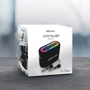 HiFuture Vocalist 200 Bluetooth RGB 100W Mikrofonlu Taşınabilir Karaoke Sistemi Kablosuz Hoparlör Silver