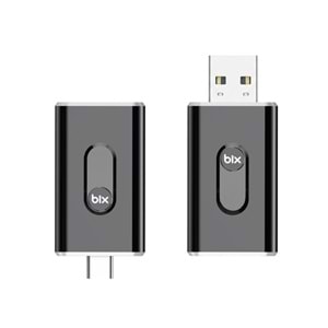 Bix CB02 2.4G/5G WiFi CarPlay Android Auto Kabloludan Kablosuza Çevirici USB-A USB-C Çift Uçlu Hibrit Adaptör